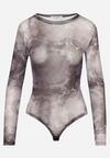 Szare Body Siateczkowe z Efektem Tie-Dye Sanilra