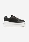 Czarne Sneakersy w Streetwearowym Stylu na Grubej Podeszwie Ninolia
