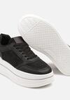 Czarne Sneakersy w Streetwearowym Stylu na Grubej Podeszwie Ninolia