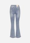 Niebieskie Casualowe Jeansy Dzwony Flortia