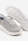 Szaro-Niebieskie Buty Sportowe Sneakersy Ozdobione Napisami i Tłoczeniem Solnelis