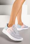 Jasnoszare Buty Sportowe Sneakersy Buty z Tłoczeniem i Ozdobnym Napisem na Boku Canisse