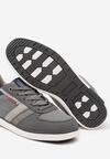 Ciemnoszare Buty Sportowe Sneakersy z Ozdobnymi Przeszyciami Poltia