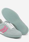 Jasnozielone Sneakersy w Typie Tenisówek z Ozdobnymi Paskami Zommea