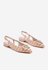Pomarańczowe Tweedowe Sandały Slingback z Ozdobną Klamrą Elaninea
