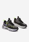 Czarno-Zielone Wsuwane Buty Sportowe Sneakersy z Naszywkami Weralin
