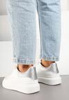 Sneakers Alb cu argintiu