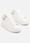 Sneakers Alb cu argintiu