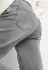 Szare Jeansy Mom Fit z Wysokim Stanem Milapia