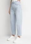 Jasnoniebieskie Jeansy Mom Fit z Wysokim Stanem Milapia