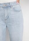 Jasnoniebieskie Jeansy Mom Fit z Wysokim Stanem Milapia