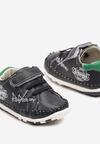 Granatowo-Zielone Buty Sportowe Sneakersy ze Skóry Naturalnej Zapinane na Rzep Ziterta