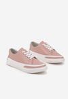 Różowe Sneakersy Skórzane z Przeszyciami Setalith