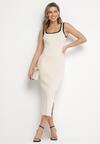 Rochie Bej cu negru