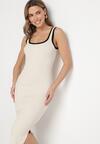 Rochie Bej cu negru