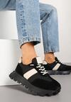Sneakers Negri cu bej