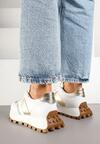 Sneakers Alb cu auriu