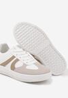 Biało-Beżowe Sneakersy w Stylu Kultowych Tenisówek Setionis