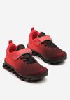 Czarno-Czerwone Buty Sportowe Sneakersy na Grubej Tłoczonej Podeszwie Kizana