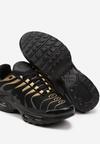 Czarno-Złote Buty Sportowe Sneakersy Ozdobione Tłoczeniem Zalirae