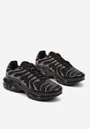 Czarno-Srebrne Buty Sportowe Sneakersy Ozdobione Tłoczeniem Zalirae