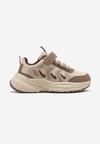 Brązowe Buty Sportowe Sneakersy z Geometrycznym Wzorem Setariela