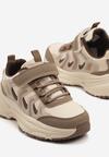 Brązowe Buty Sportowe Sneakersy z Geometrycznym Wzorem Setariela