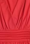 Czerwona Rozkloszowana Sukienka z Wiskozą Selithiel