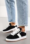 Czarne Sneakersy Ozdobione Paskiem Zrulla