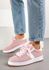 Różowe Sneakersy Ozdobione Paskiem Zrulla