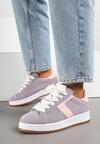 Fioletowe Sneakersy Ozdobione Paskiem Zrulla
