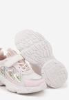 Różowe Buty Sportowe Sneakersy Ozdobione Sercami i Tłoczeniem Setolira