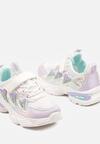 Fioletowe Buty Sportowe Sneakersy Ozdobione Sercami i Tłoczeniem Setolira