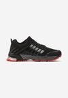 Czarno-Czerwone Sneakersy Sportowe z Ozdobnym Bieżnikiem Julinea