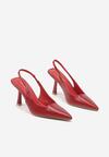 Czerwone Sandały Slingback na Szpilce z Noskiem w Szpic Nanoril
