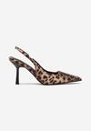 Panterkowe Sandały Slingback na Szpilce z Noskiem w Szpic Nanoril