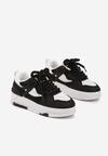 Czarne Sneakersy w Streetwearowym Stylu na Grubej Podeszwie Teniffia