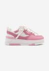 Fuksjowe Sneakersy w Streetwearowym Stylu na Grubej Podeszwie Teniffia