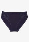 Granatowe Bawełniane Majtki Typu Figi z Koronką Talionae
