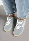 Niebieskie Sneakersy w Stylu Klasycznych Tenisówek z Ozdobną Aplikacją Elddiva