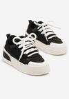 Czarne Sneakersy Chunky w Stylu Trampek na Grubej Podeszwie Elanirelia