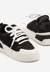 Czarne Sneakersy Chunky w Stylu Trampek na Grubej Podeszwie Elanirelia