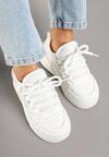 Białe Sneakersy Chunky w Stylu Trampek na Grubej Podeszwie Elanirelia
