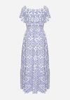 Rochie Albastră cu alb
