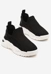 Czarne Wsuwane Buty Sportowe Sneakersy z Siateczki z Tłoczeniami Nusellia