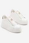 Sneakers Alb cu auriu