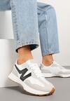 Szaro-Białe Sneakersy z Geometrycznym Wzorem Zdivaria