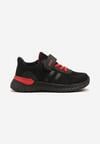 Czarno-Czerwone Buty Sportowe Sneakersy Ozdobione Paskami Desenna