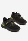 Czarno-Zielone Buty Sportowe Sneakersy Ozdobione Paskami Desenna