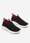 Czarno-Fuksjowe Wsuwane Buty Sportowe Sneakersy z Siateczki na Piankowej Podeszwie Eldriva